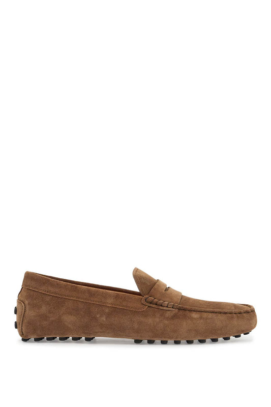 Light Walnut Leather Driving Moccasin  - Brown