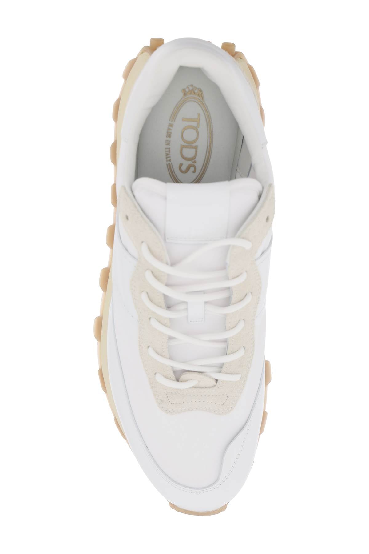 Leather And Fabric 1t Sneakers  - White