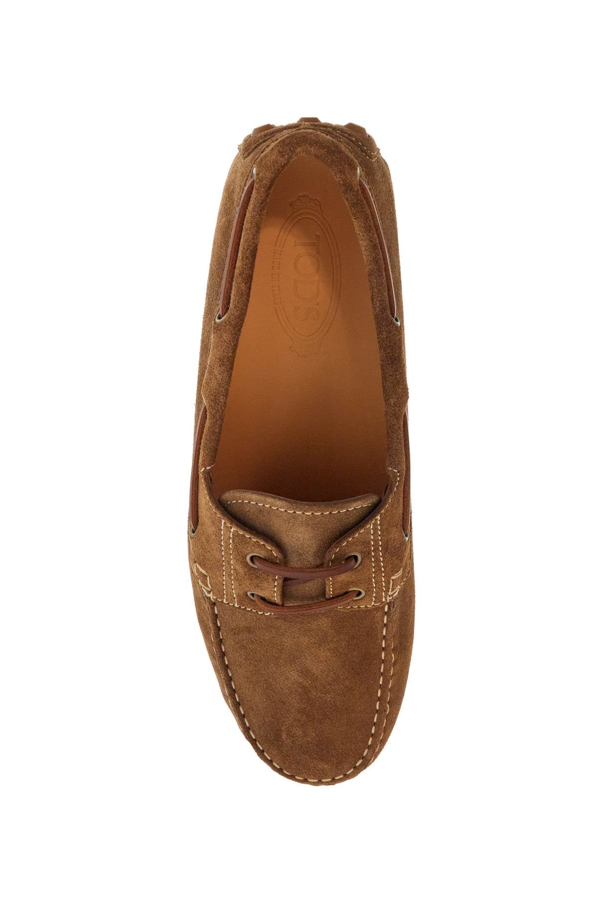 Light Walnut Leather Driving Moccasin Made In Italy  - Brown