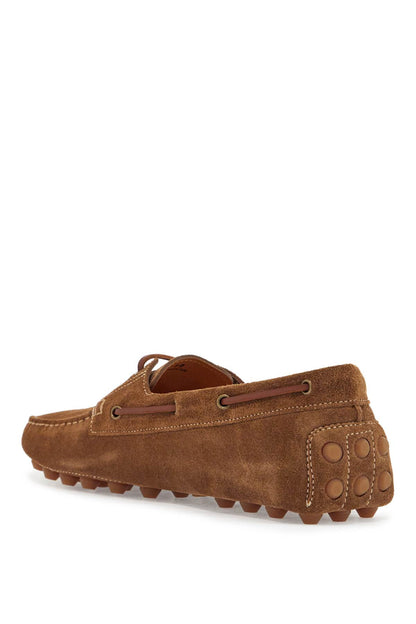 Light Walnut Leather Driving Moccasin Made In Italy  - Brown