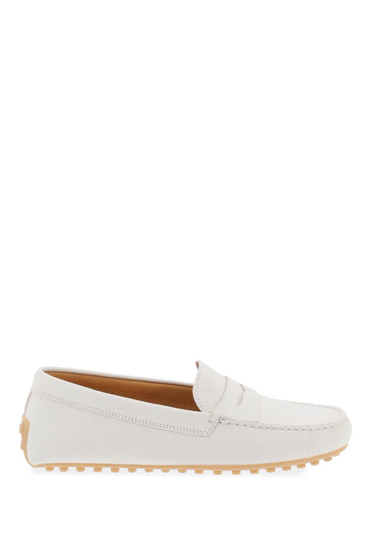 City Gommino Leather Loafers  - White