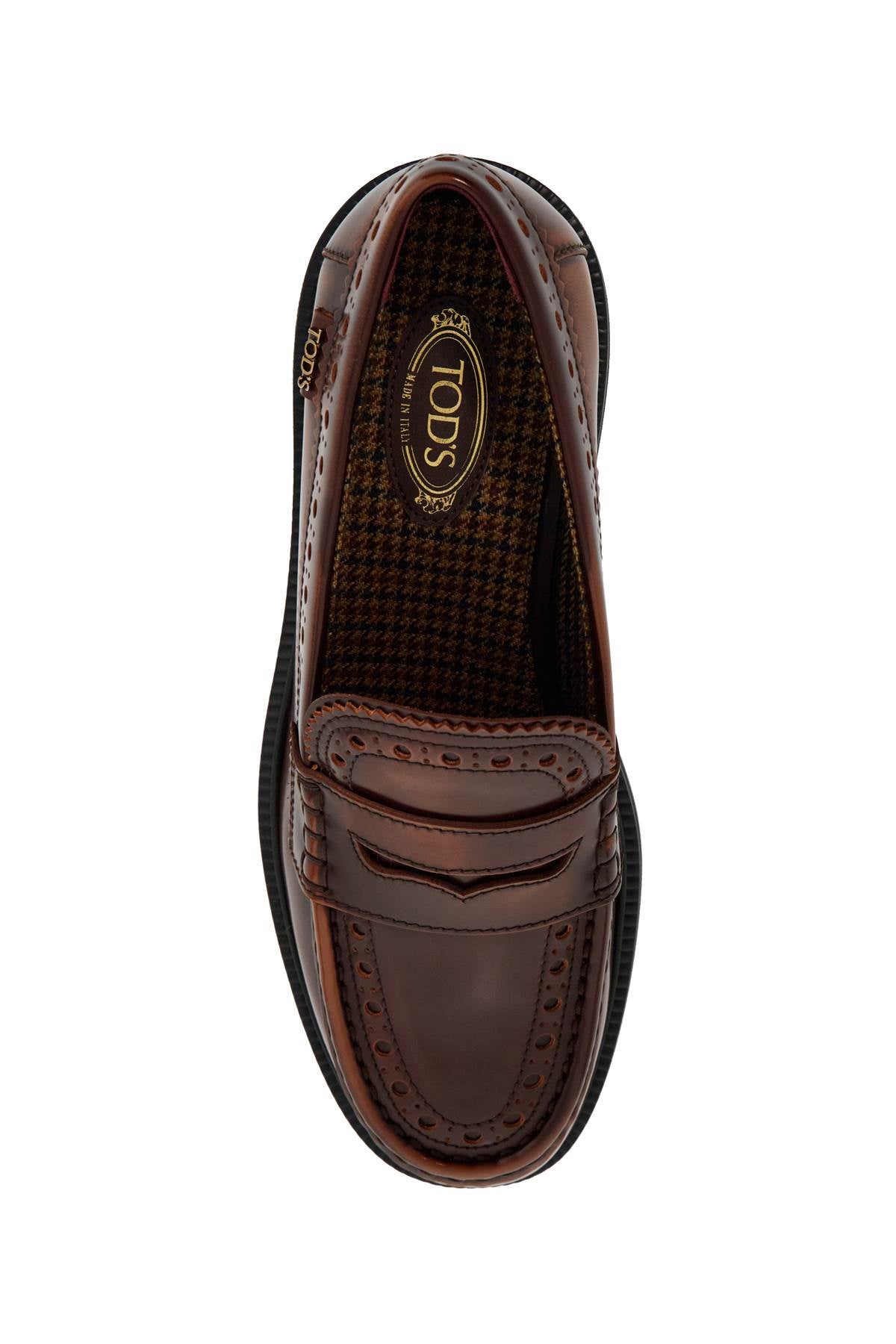 Leather Brogue Loafers  - Brown