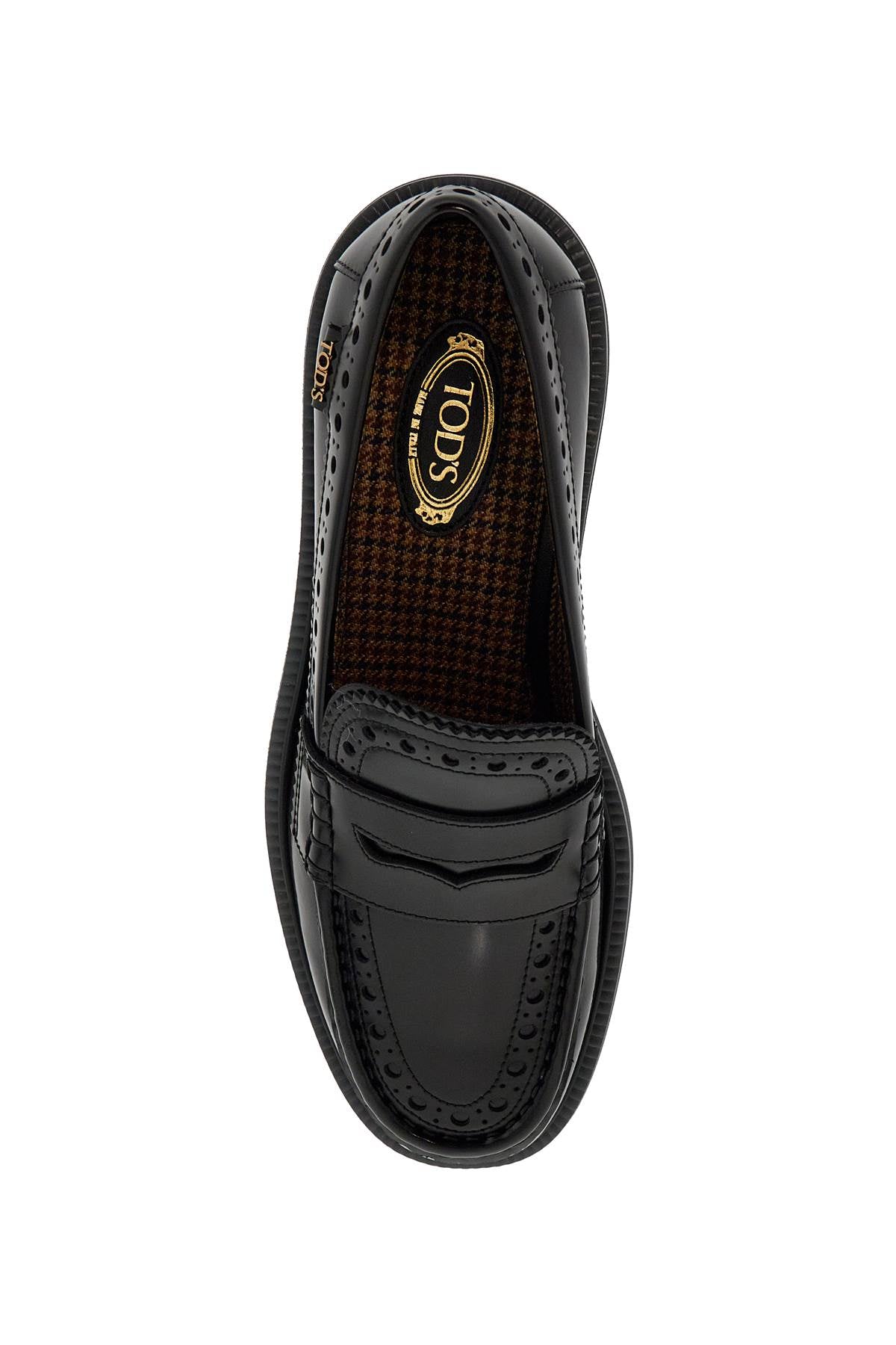 Leather Brogue Loafers  - Black