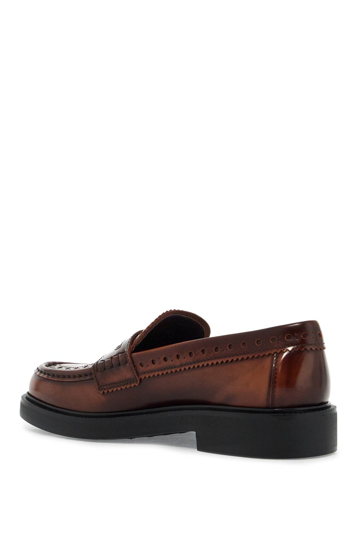 Leather Brogue Loafers  - Brown