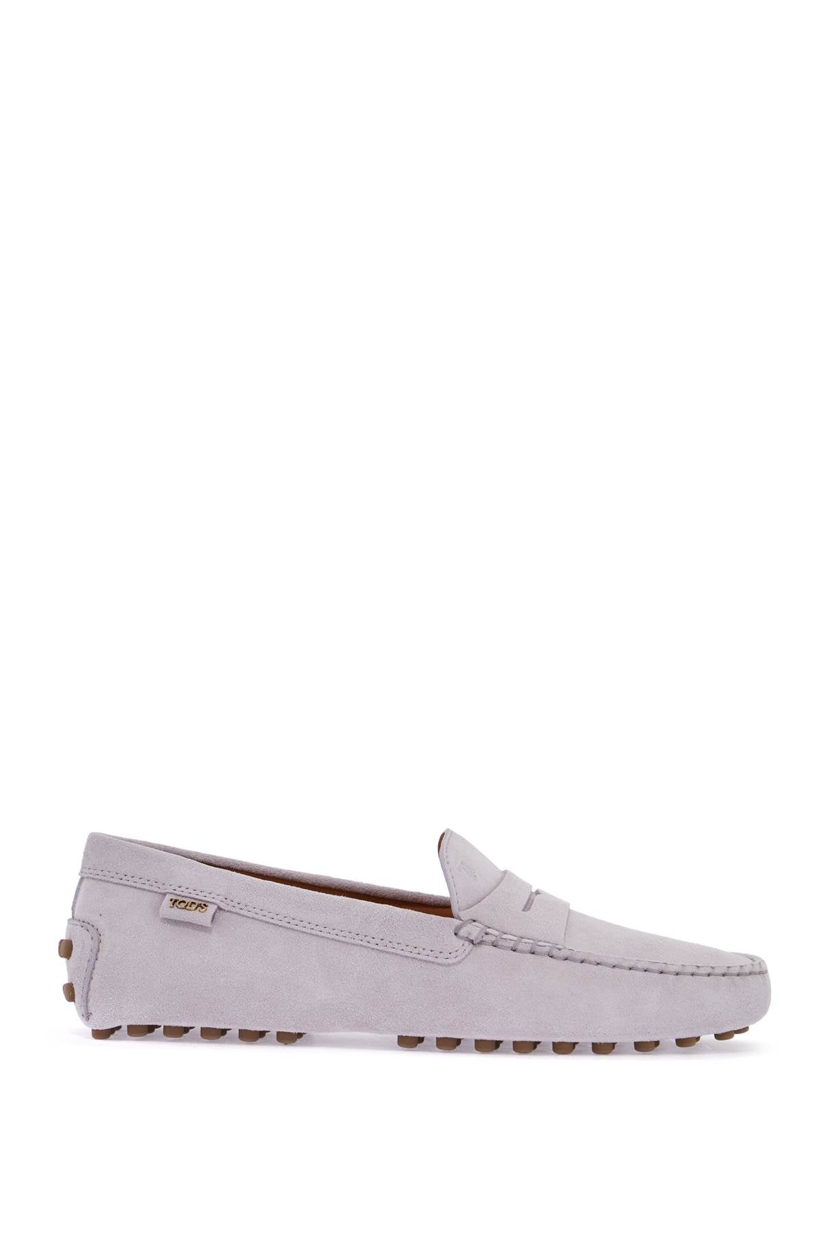 Light Grey Suede Leather Driving Moccasin  - Grey