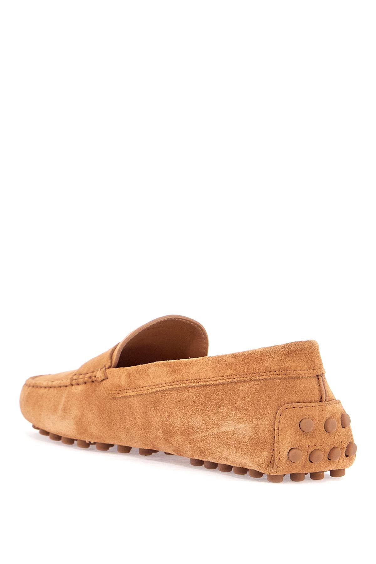 Men's Suede Leather Loafers In Cognac  - Brown