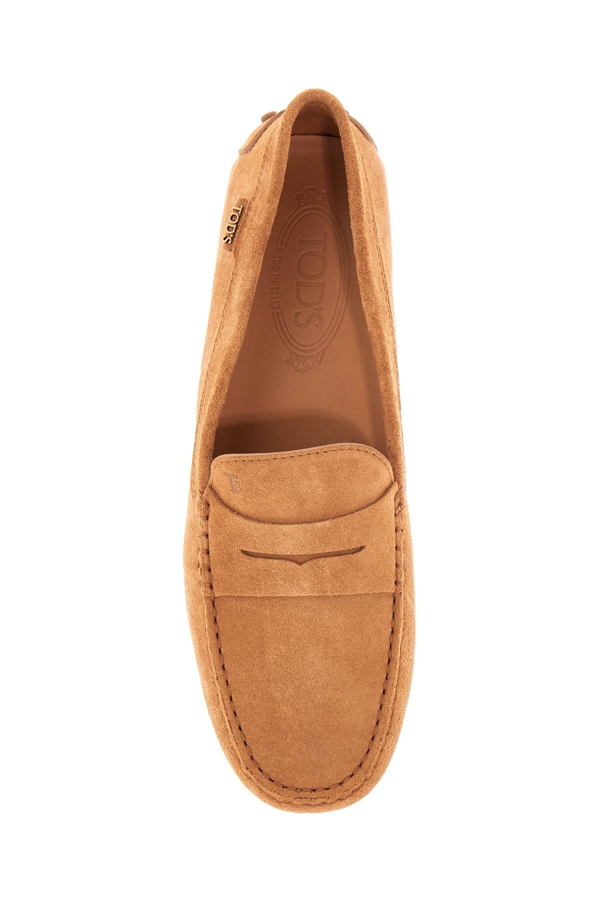 Men's Suede Leather Loafers In Cognac  - Brown