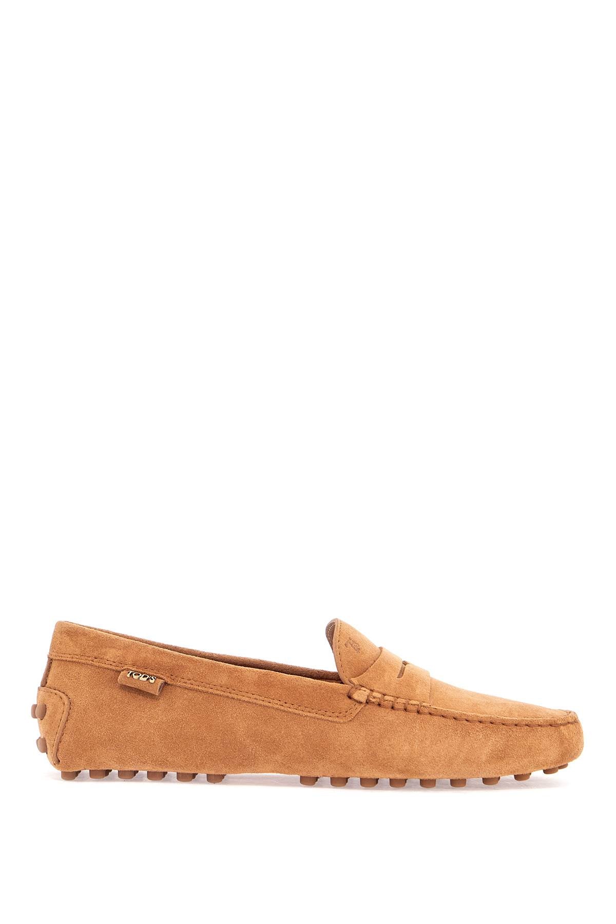 Men's Suede Leather Loafers In Cognac  - Brown