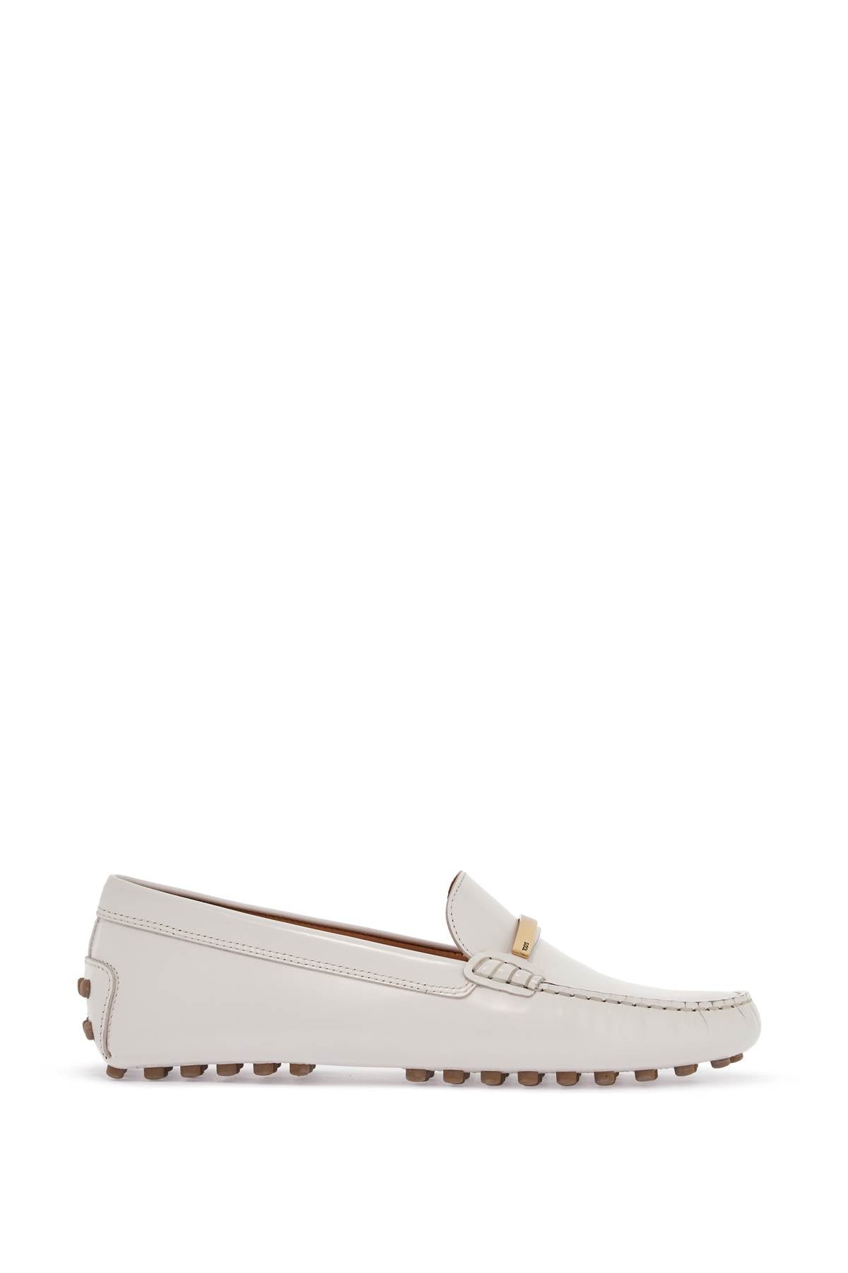 White Lime Calfskin Driving Loafer With Low Heel  - White