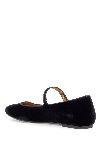 Velvet Ballet Flats For  - Black