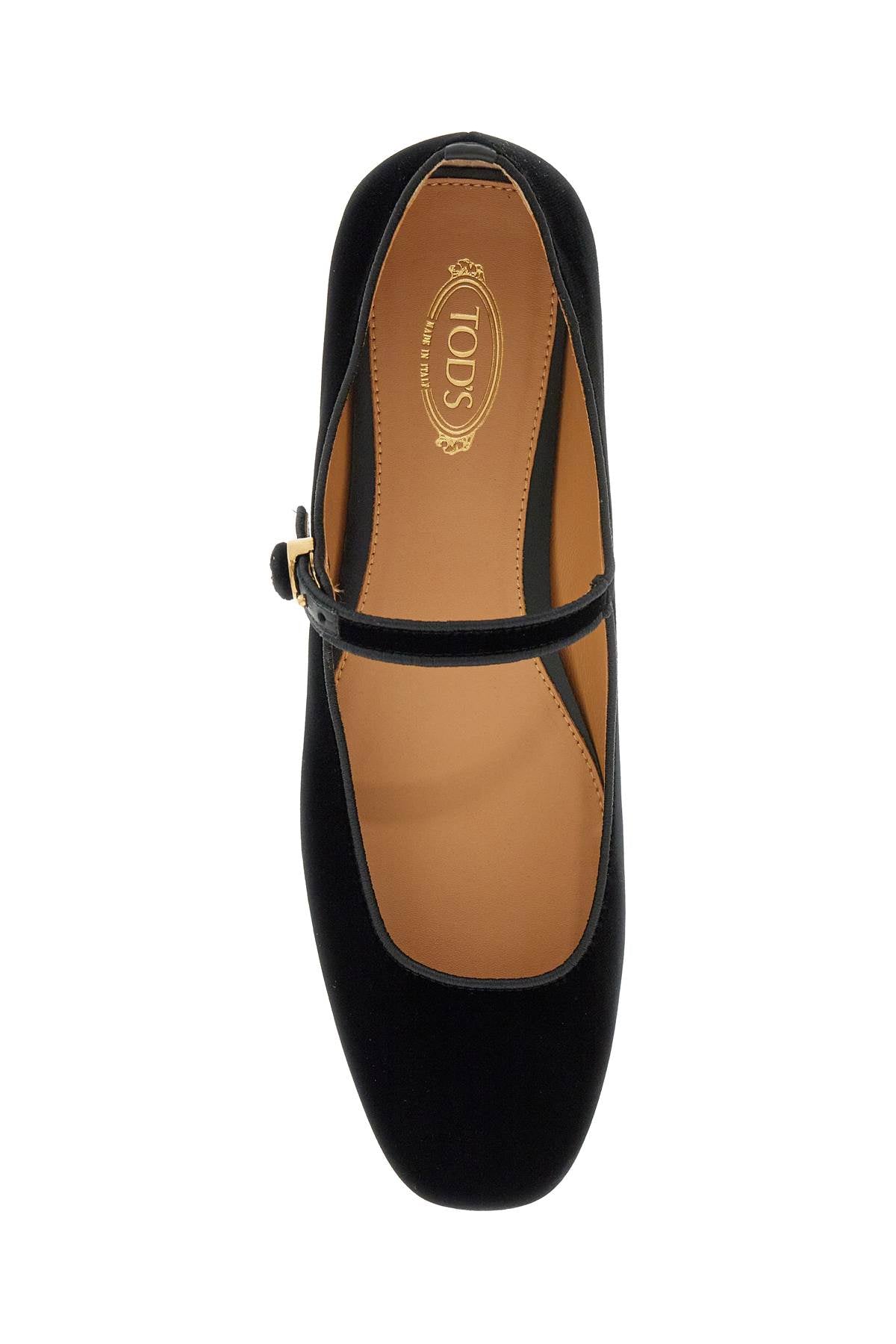 Velvet Ballet Flats For  - Black