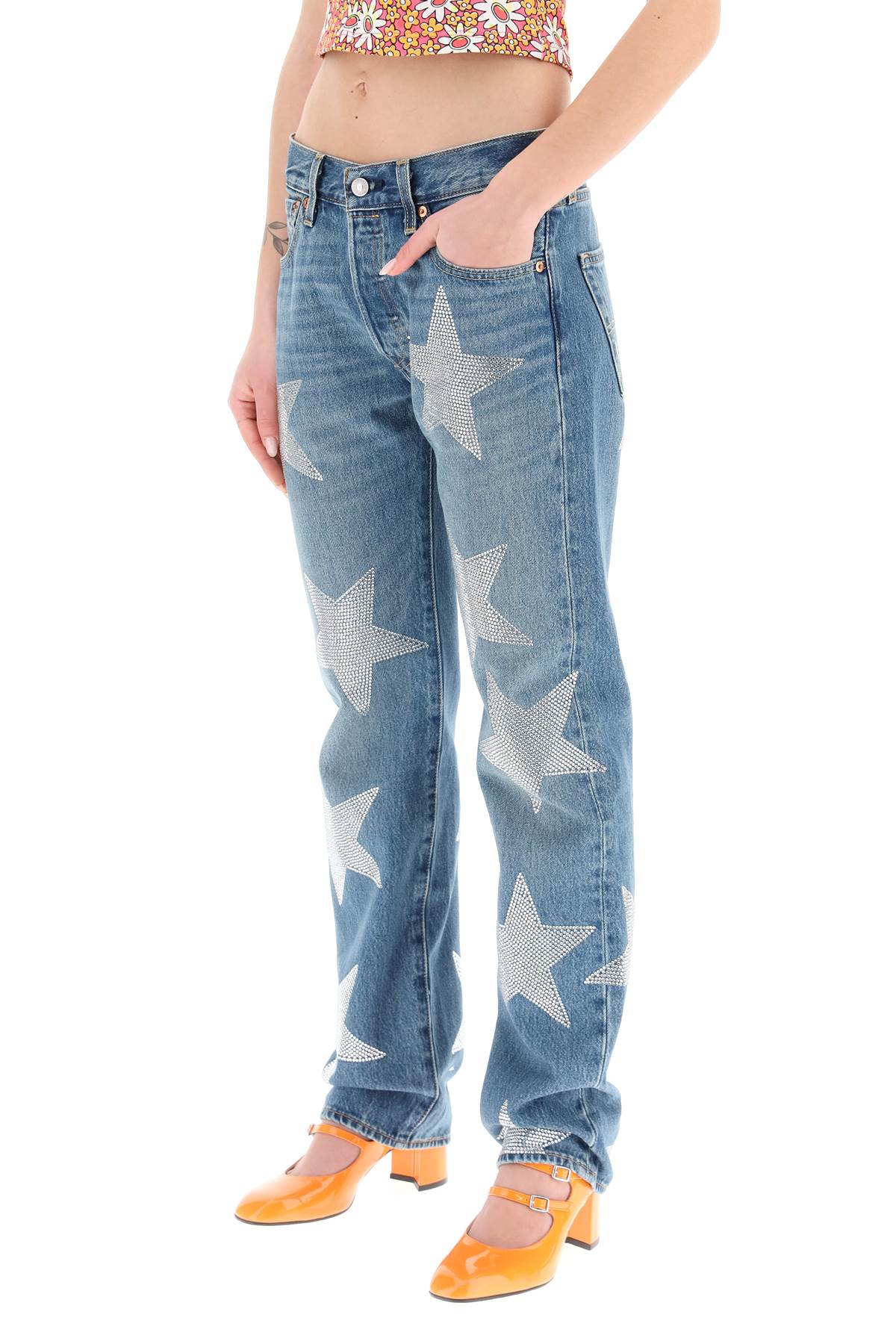 'rhinestone Star' Jeans X Levis  - Blu