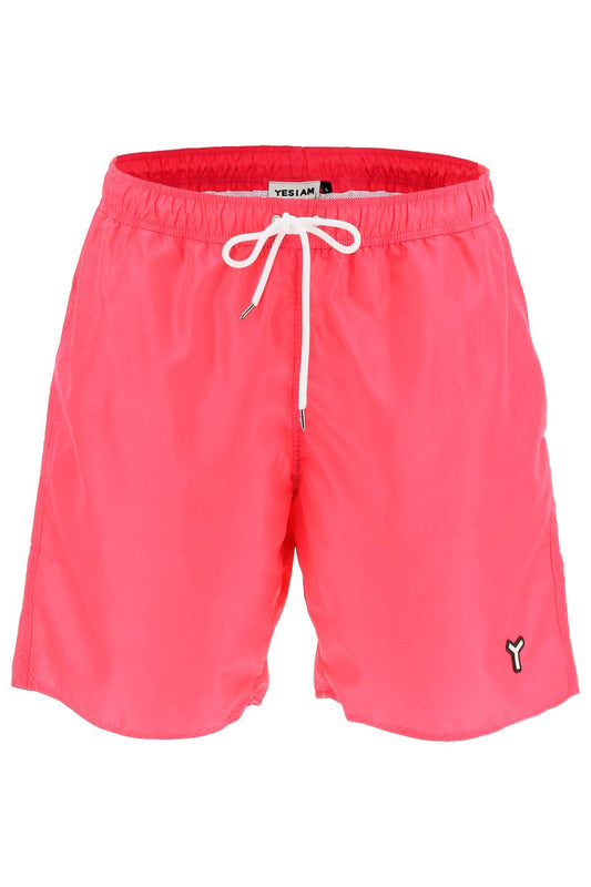 Drawstring Swim Trunks  - Fuxia