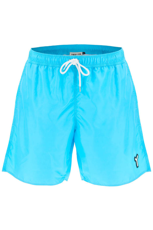 Drawstring Swim Trunks  - Celeste