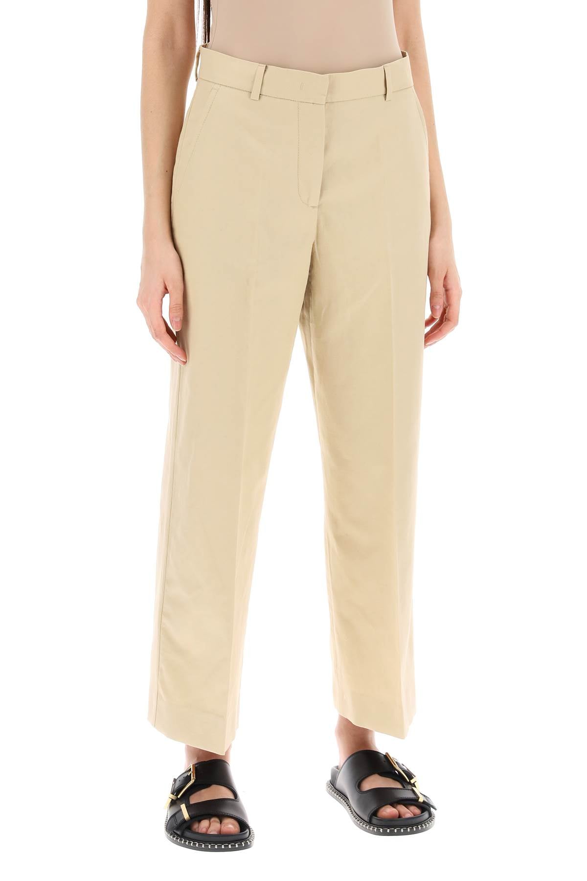 Trousers With Zirconia Embell  - Beige