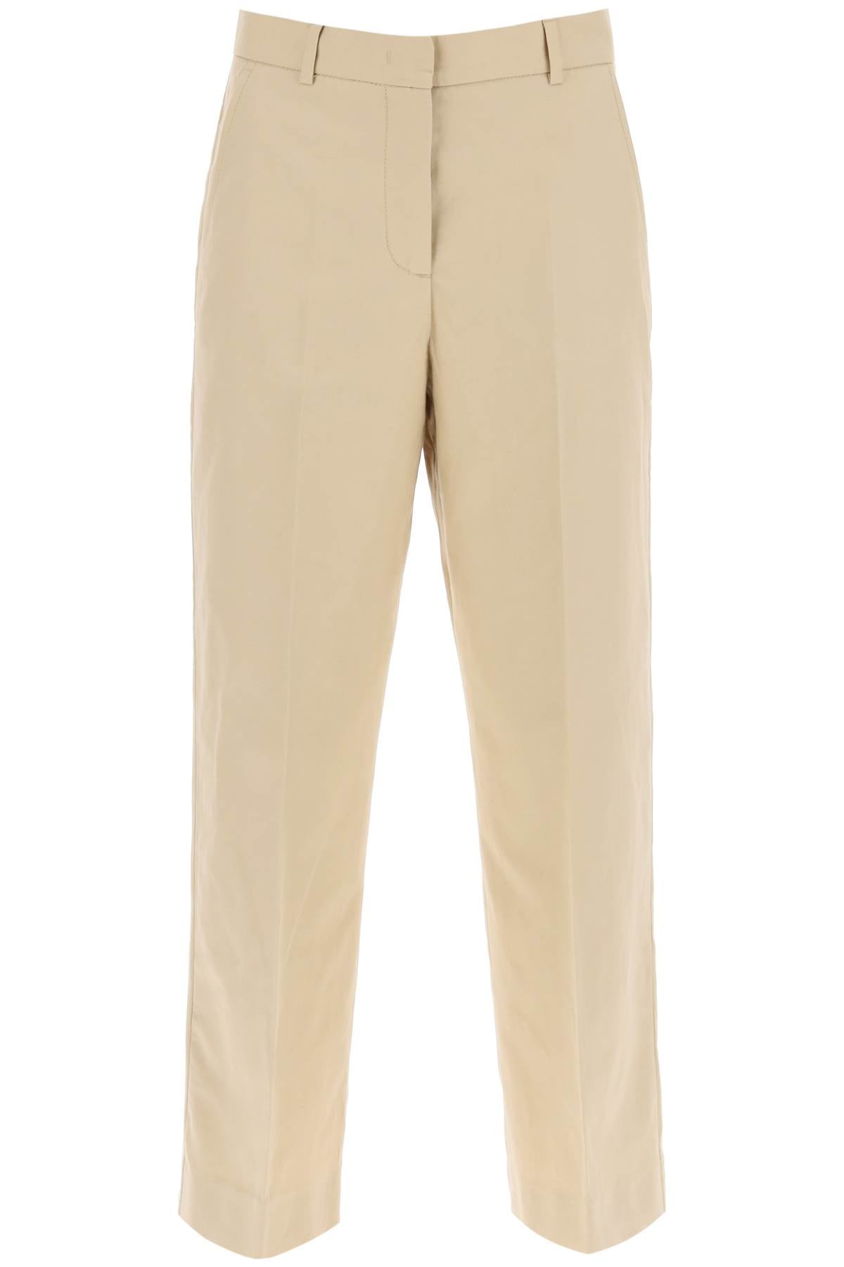 Trousers With Zirconia Embell  - Beige