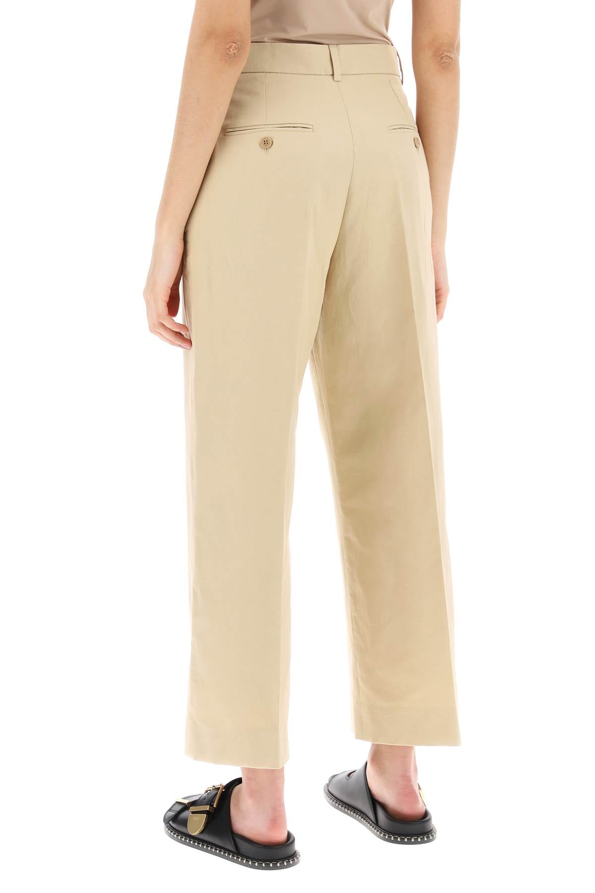 Trousers With Zirconia Embell  - Beige