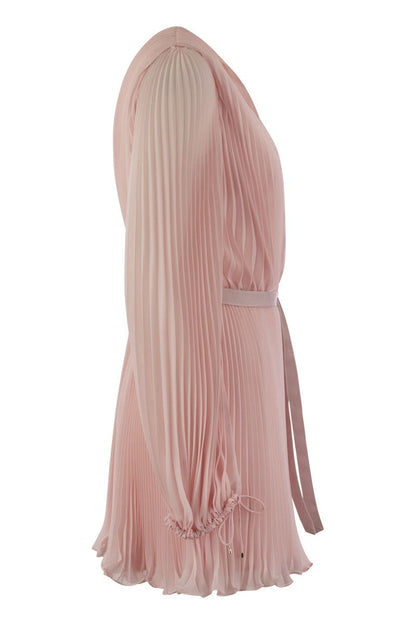 VISIT - Pleated chiffon minidress