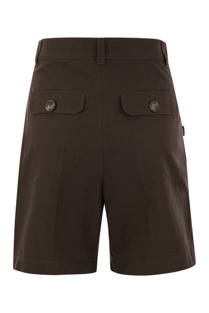 AFA1234 - Cotton and linen Bermuda shorts