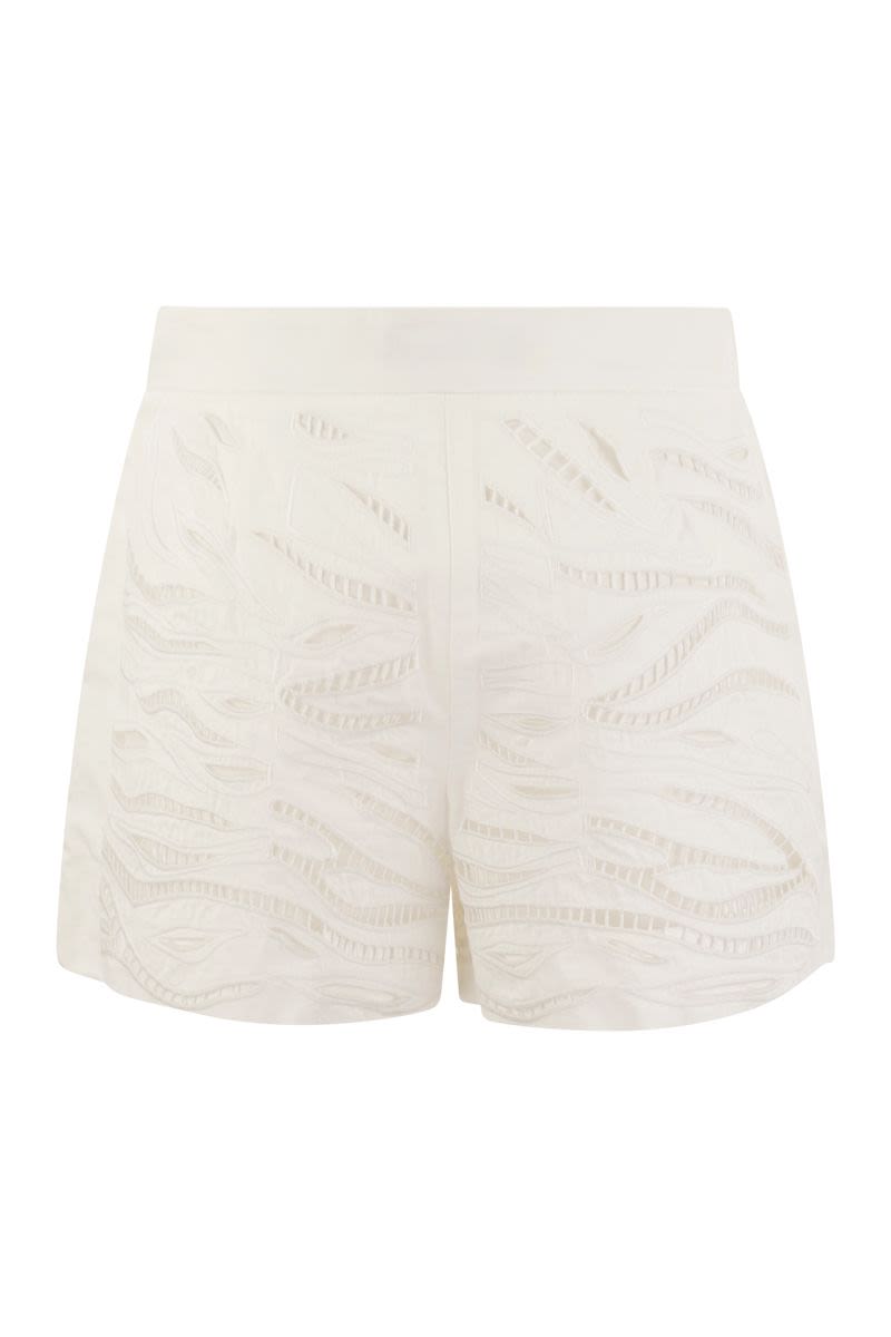 EDMOND - Embroidered cotton shorts