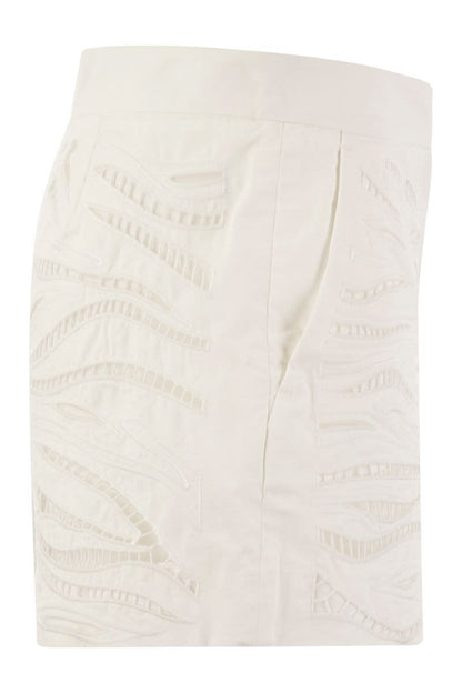 EDMOND - Embroidered cotton shorts