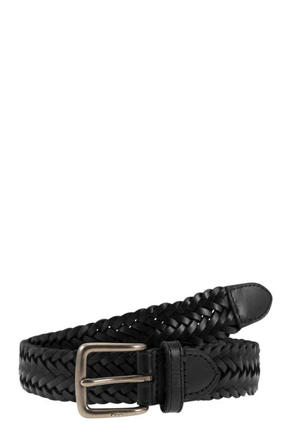 Braided calfskin belt