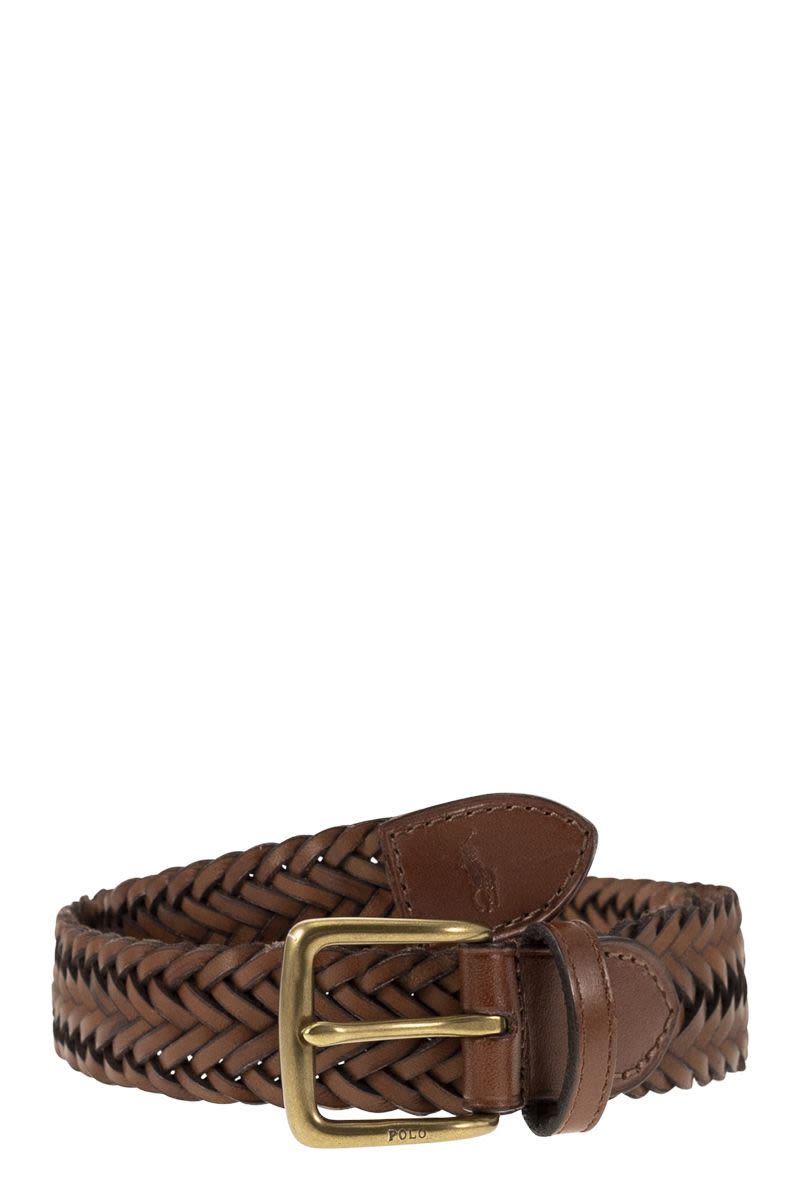 Braided calfskin belt