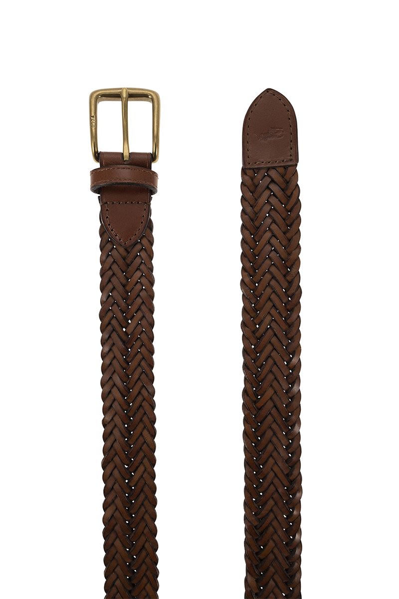 Braided calfskin belt