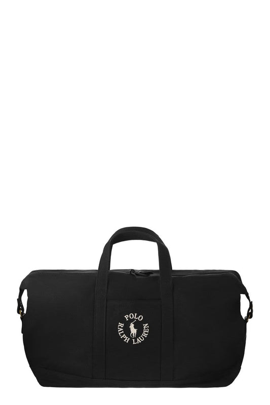 Cotton duffle bag with embroidered logo