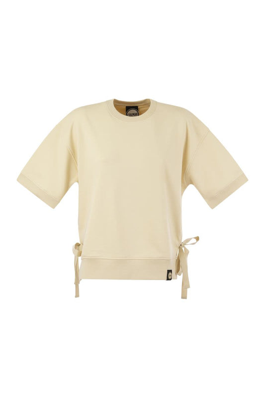 Cotton blend short-sleeved sweatshirt