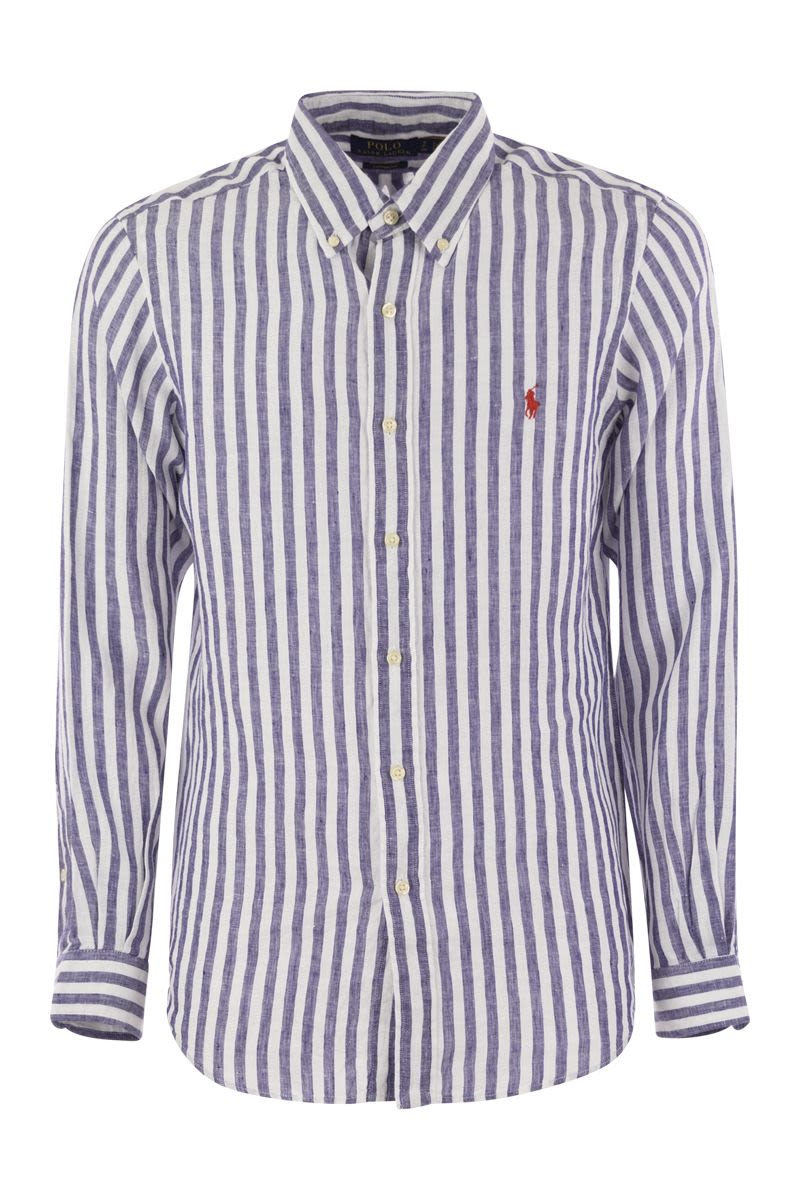 Custom-Fit Striped Linen Shirt