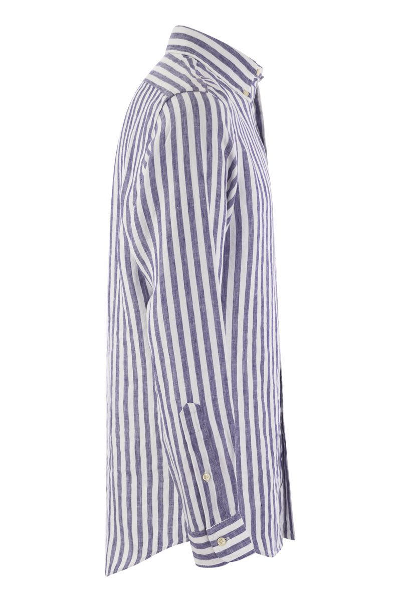 Custom-Fit Striped Linen Shirt