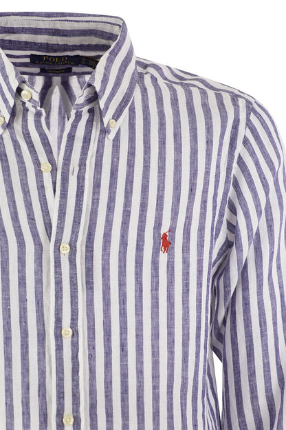 Custom-Fit Striped Linen Shirt