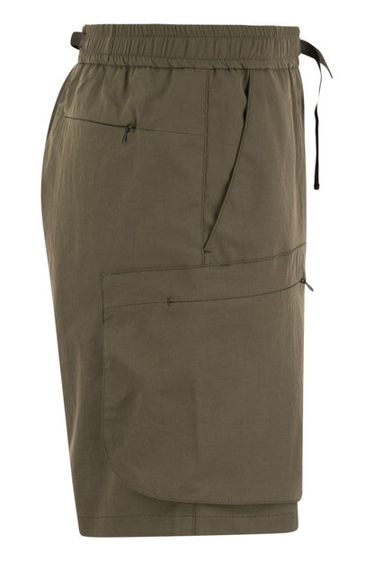 Bermuda shorts in technical fabric with drawstring