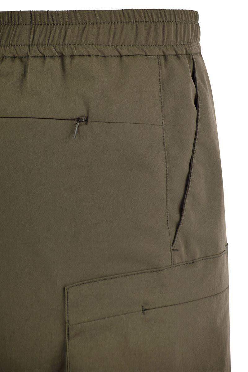 Bermuda shorts in technical fabric with drawstring