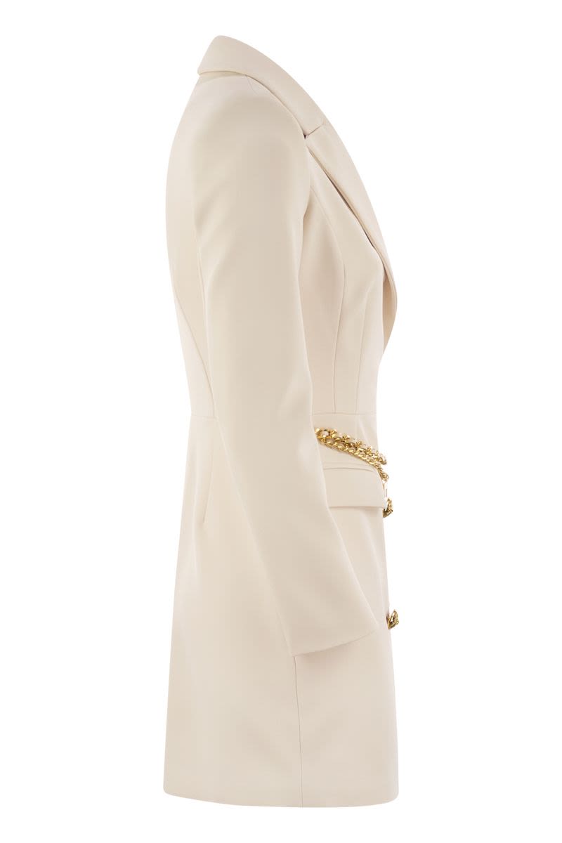 Robe manteau in stretch crepe with belt