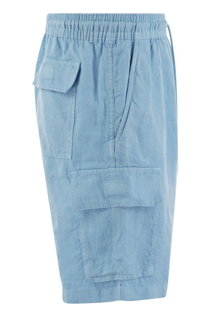 Linen cargo bermuda shorts