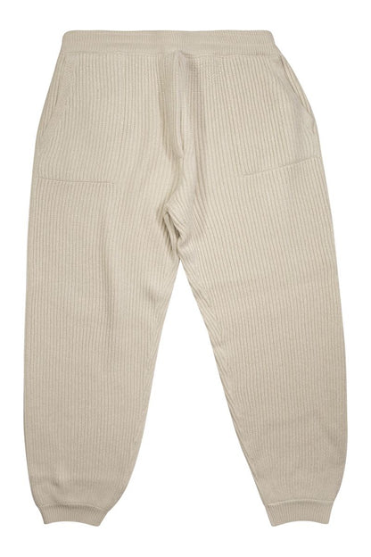 Wool and cashmere knit trousers