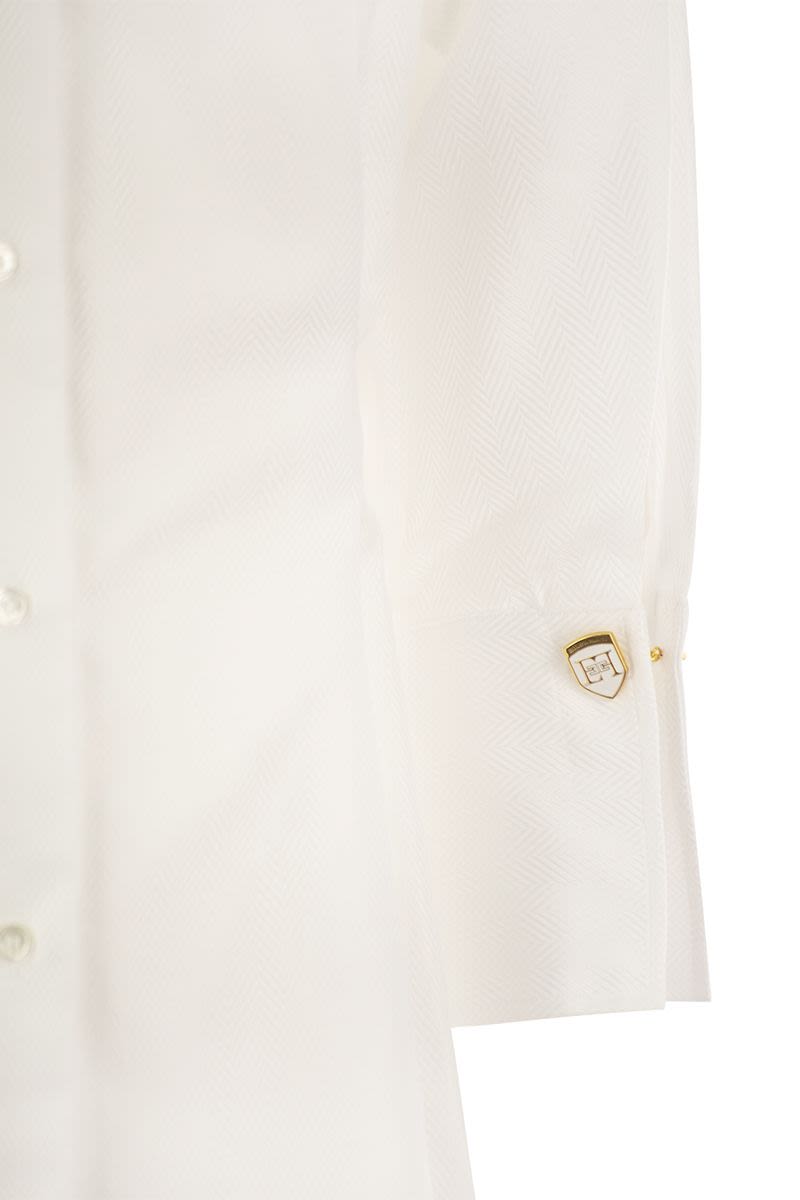 Chevron poplin shirt with darts