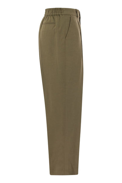 DAISY - Viscose and linen trousers