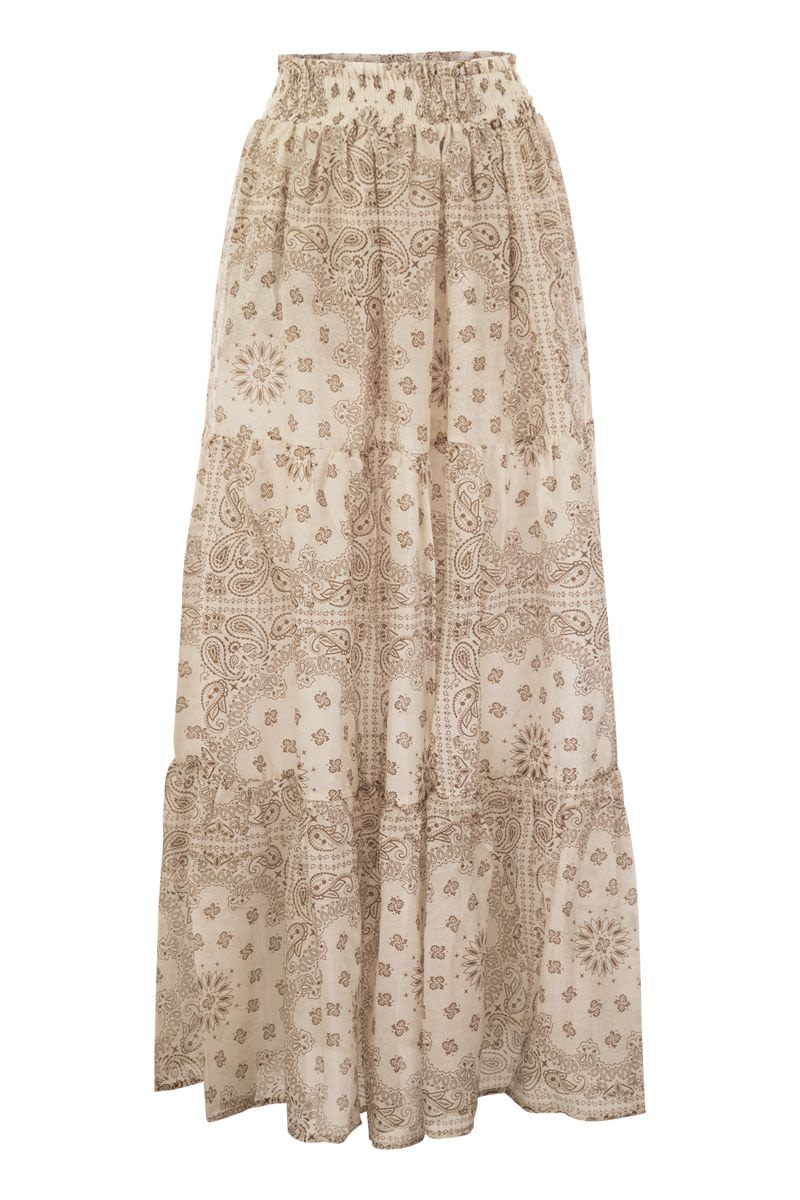 CHEYENNE - Long skirt in cotton and silk.