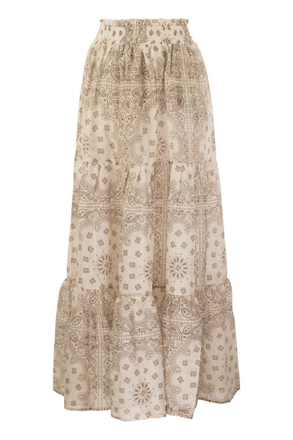 CHEYENNE - Long skirt in cotton and silk.