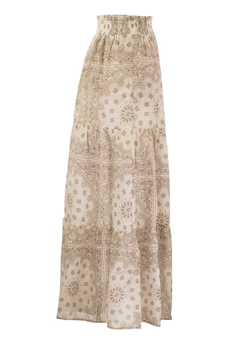 CHEYENNE - Long skirt in cotton and silk.