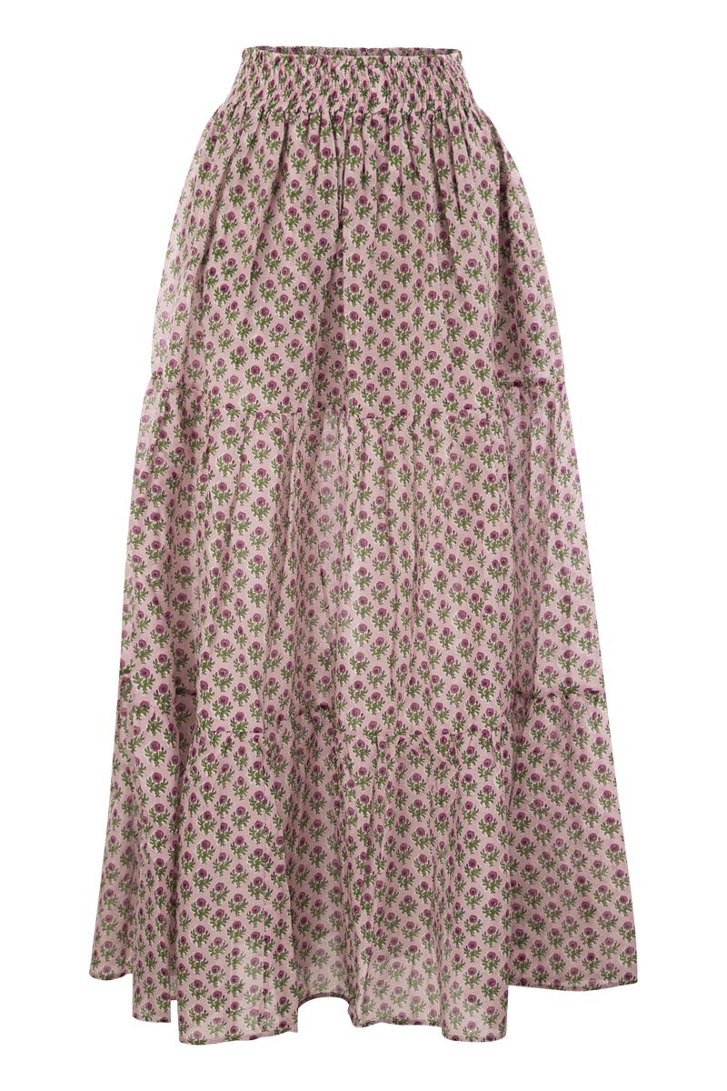 CHEYENNE - Long skirt in cotton and silk.