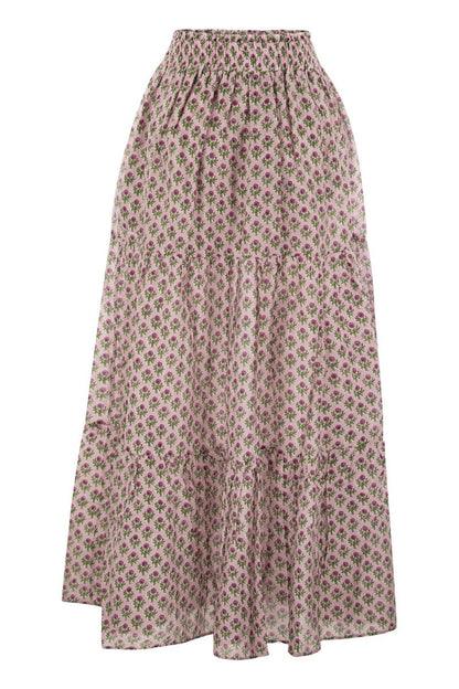 CHEYENNE - Long skirt in cotton and silk.