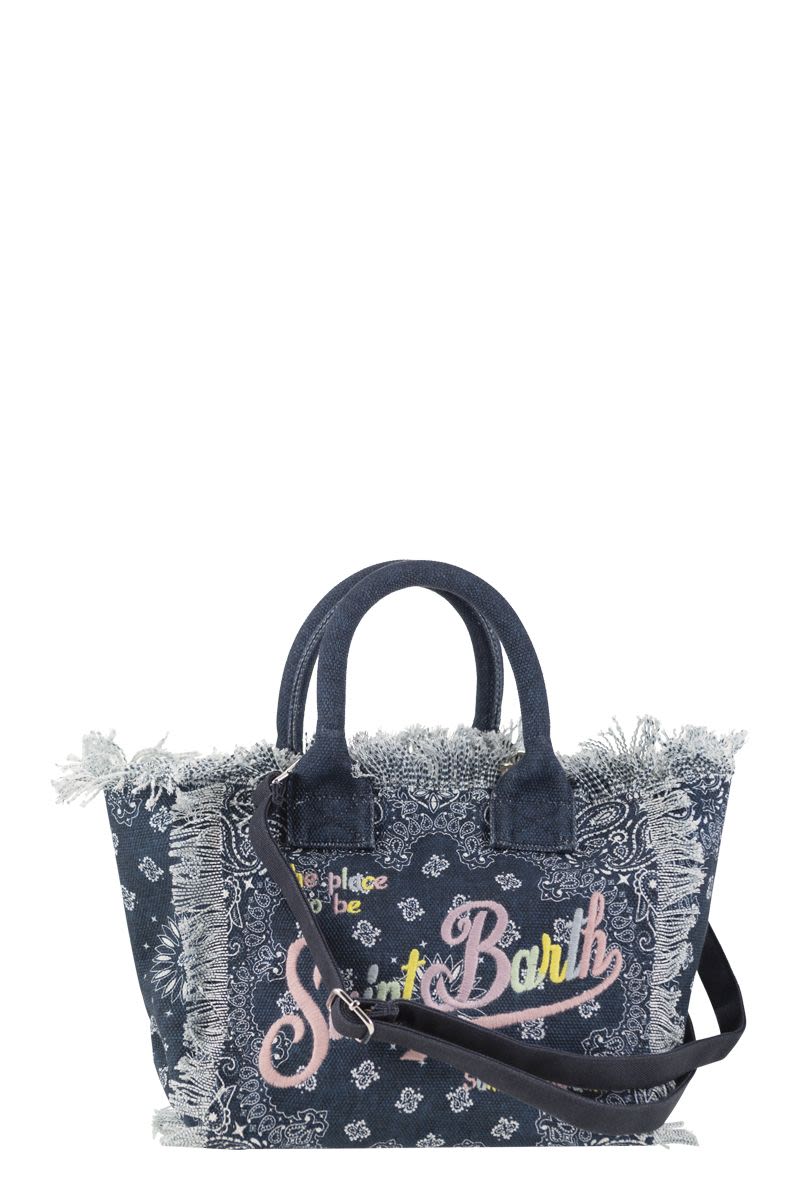 COLETTE - Denim handbag with bandana pattern