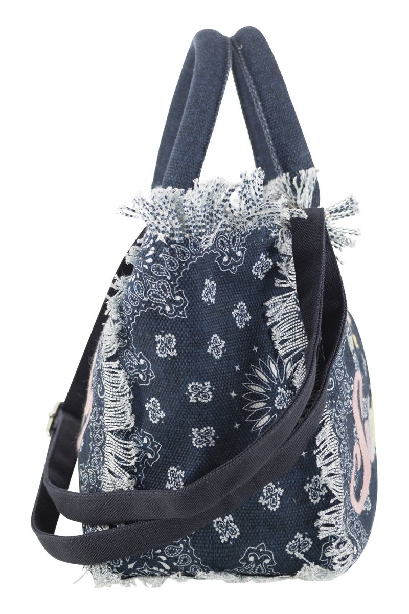 COLETTE - Denim handbag with bandana pattern