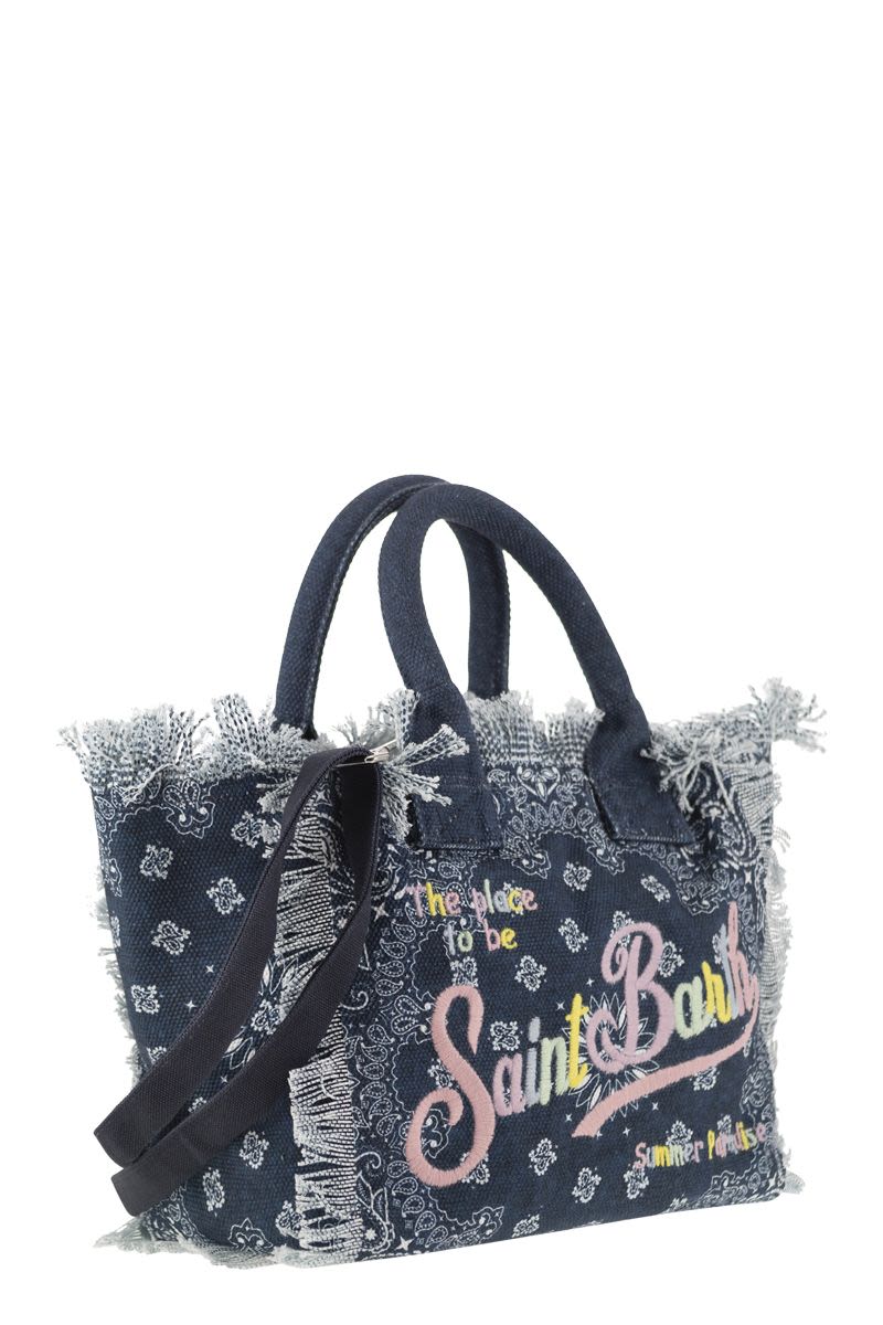 COLETTE - Denim handbag with bandana pattern