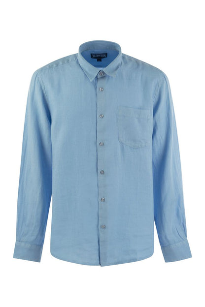 Long-sleeved linen shirt