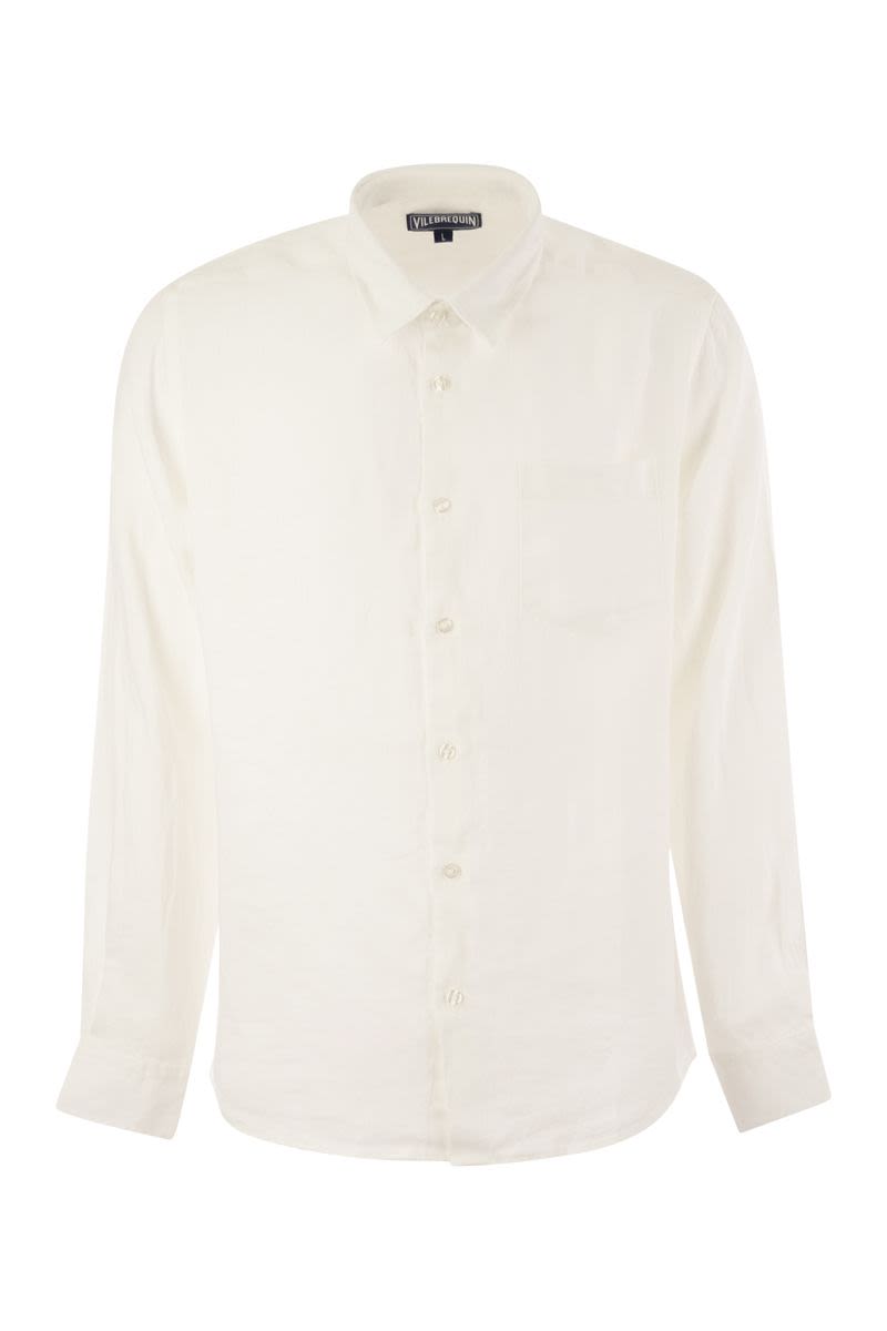 Long-sleeved linen shirt